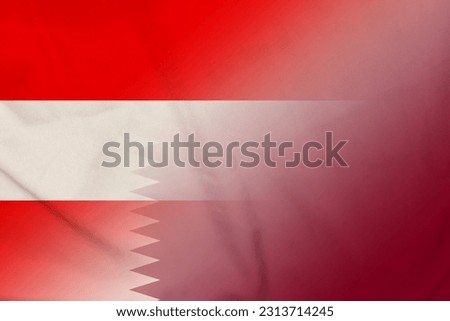 Austria and Qatar national flag international negotiation QAT AUT symbol country Qatar Austria patriotism. 3d image Stock fotó © 