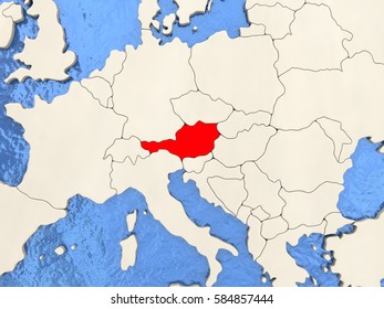 Austria On World Political Map Austria Red On Political Map Watery Stock Illustration 584857444 |  Shutterstock