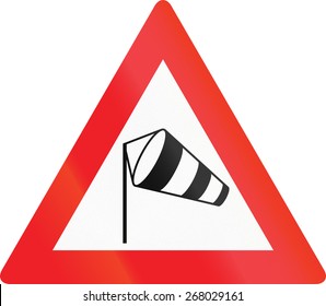 Austrian Sign Warning About Cross Wind From The Left.