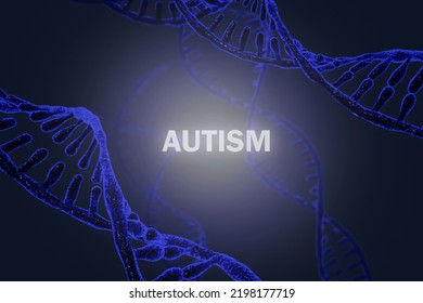 Autism And DNA Blue Strands, Genetic Inheritance