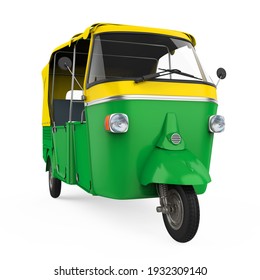 Auto Rickshaw Isolated. 3D rendering