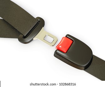 Auto Seatbelt Isolated On A White Background