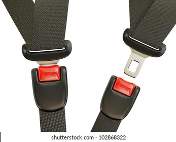 Auto Seatbelt Isolated On A White Background