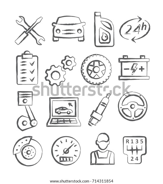Auto Service Doodle\
Icons