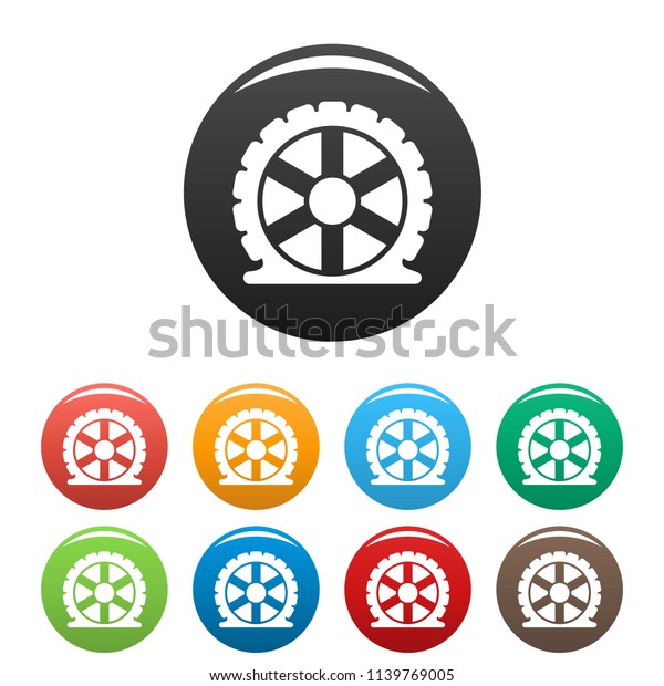 Auto tire icon. Simple illustration of\
auto tire icons set color isolated on\
white
