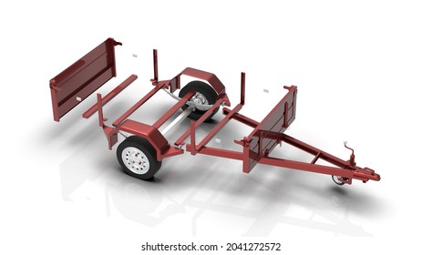 Auto Trailer Chassis 3d Render