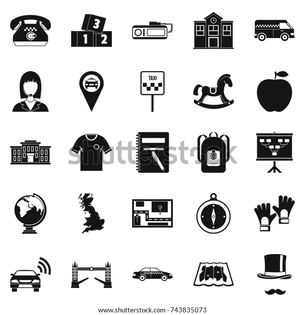 Autobus icons set. Simple set of 25\
autobus  icons for web isolated on white\
background
