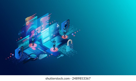 Automated Security Orchestration Concept - Use of Automation to Streamline and Integrate Cybersecurity Processes Across an Organization - 3D Illustration