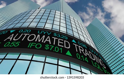 Automated Trading Systems Wall Street Stock Market 3d Illustration