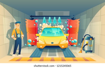 Interior Car Cleaning Stock Illustrations Images Vectors