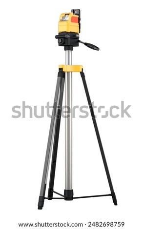 Automatic Optical Level with Tripod. 3D rendering isolated on white background