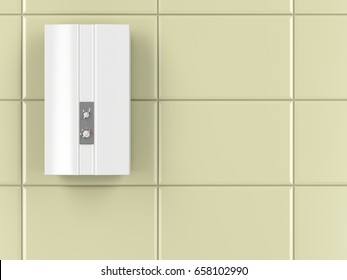 Automatic Water Heater In The Bathroom, 3D Illustration