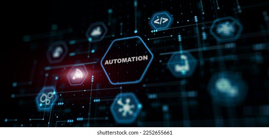 Automation technology industrial process workflow optimisation abstract background