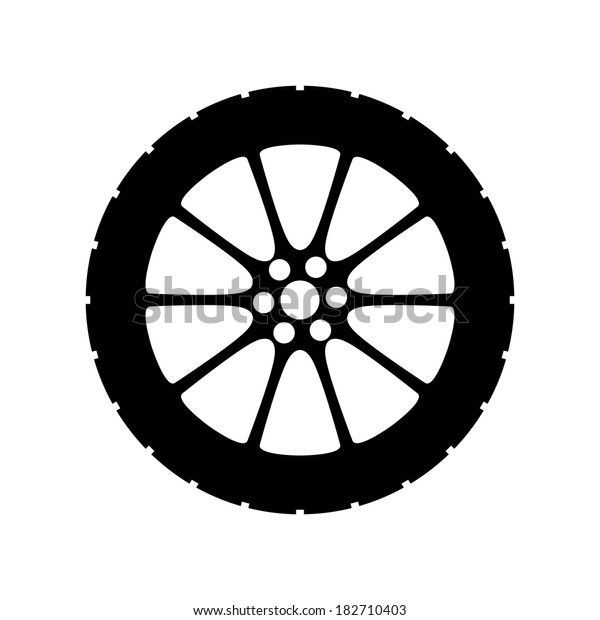 Automobile Wheel Icon Stock Illustration 182710403