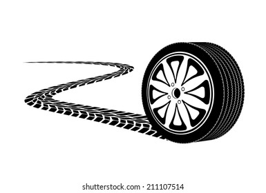 Vector Car Wheel Ruts Isolated On Stock Vector (Royalty Free) 2079462373