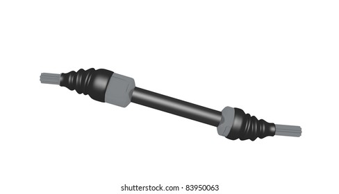 Automotive Driveshaft Or CV Axle Isolated On White