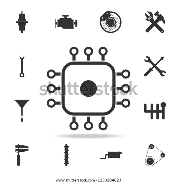 Automotive Electronics Icon Detailed Set Car Stock Illustration 1230204823