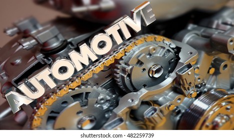 Automotive Engine Powertrain Car Vehicle Automobile 3d Illustration