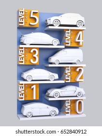 Autonomous Car Classification Concept. 3D Rendering Image.