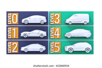 Autonomous Car Classification Concept. 3D Rendering Image.