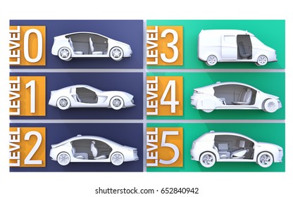 Autonomous Car Classification Concept. 3D Rendering Image.