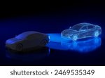 Autonomous self driving driverless vehicle lidar technology 3d illustration