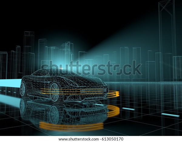 Autonomous vehicle - 3D\
rendering