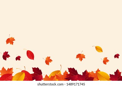 Autumn background with falling autumn leaves - Powered by Shutterstock