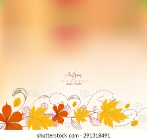 Autumn Background Leaves Stock Vector (Royalty Free) 284662646 ...