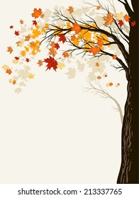 Frame Composition Autumn Trees On White Stock Vector (Royalty Free ...