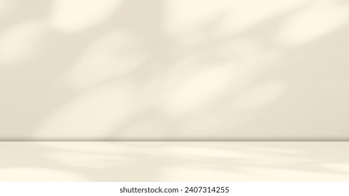 Autumn Background Wall Studio Shadow Kitchen Table Backdrop Room Orange Beige Podium Pattern Gradient Light Bg 3d Mockup Cosmetic Abstract Cream Color Pastel Texture Scene Summer Loft Scene Template.