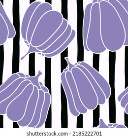 Autumn Cartoon Line Art Seamless Pumpkins Pattern For Clothes Print And Wrapping Paper And Notebooks And Kids Accessories And Fabrics 