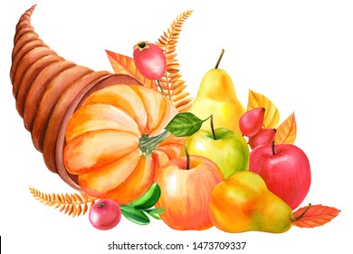 257 Cornucopia Watercolor Images, Stock Photos & Vectors | Shutterstock