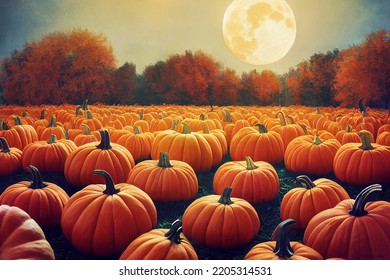 Autumn Flat Lay Background.pumpkins Harvest Nature In Thanksgiving Holiday Season, Wallpaper Autumn Season.Festive Autumn Decor From Pumpkins.October November Fall.pumpkin Garden Nature, Illustration.