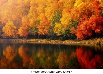 Autumn forest view scenic moutains river view of autumn - Powered by Shutterstock