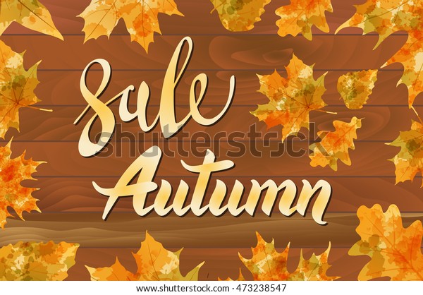 autumn special sale vintage typography poster on wood
background. layered.
art