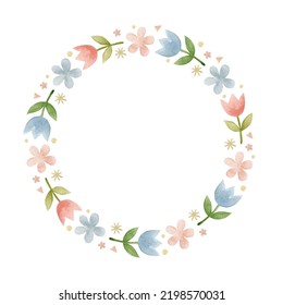 Autumn Wreath Watercolor Illustration Isolated On White Background.