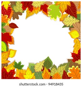 Autumnal Frame Falling Leaves Seasonal Design Stock Illustration 94918435