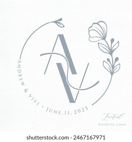 AV Initial Wedding Logo Monogram