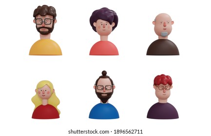 avatar of 3d render character with different ages group 