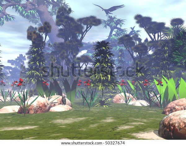 Avatar Movie Style Jungle Landscape Stock Illustration 50327674