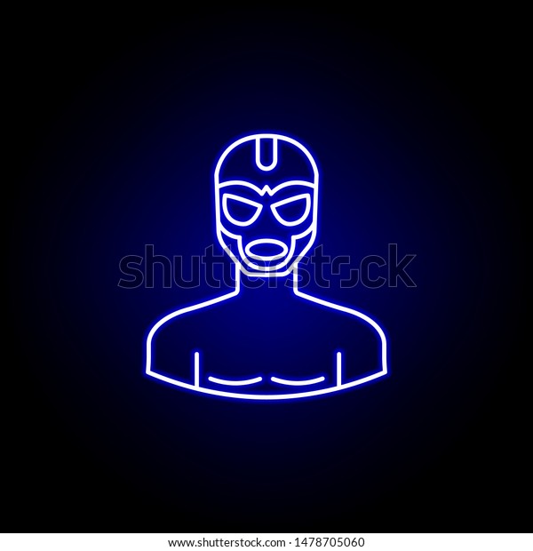 Avatar Wrestler Line Icon Blue Neon Stock Illustration 1478705060 ...