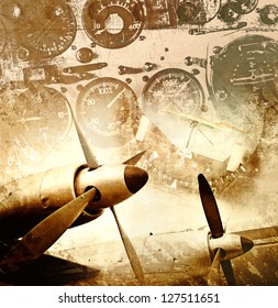 Aviation Background. Vintage Military Background