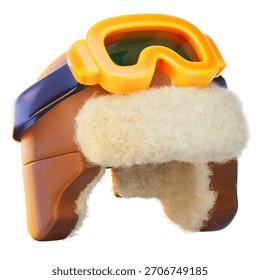 aviator hat 3d render icon, hat illustration