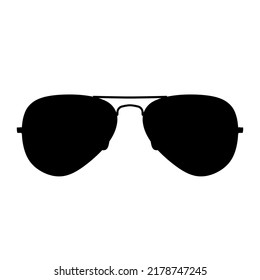 Aviator Sunglasses Silhouette Black On White Stock Illustration ...