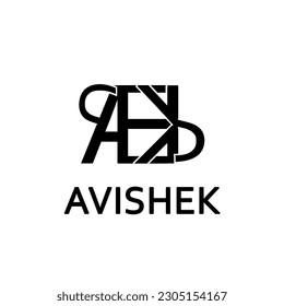 Avishek name letter logo 3D