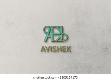 Avishek name letter logo 3D