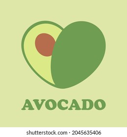 Avocado Love Logo Icon Illustration