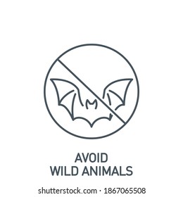 Avoid Contact With Wild Animals, Stop Eating Wild Animals Soup White Background,Coronavirus Disease COVID 19 Prevention, Forbidden Consumption And Farming Of Bat Color Icon With Editable Stroke