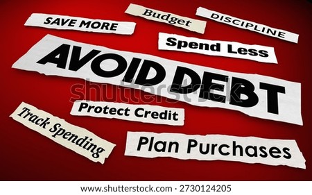 Avoid Debt News Headlines Stop Overspending Money Plan Budget 3d Illustration